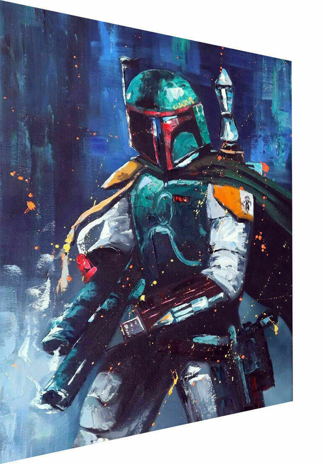 Abstrakt Star Wars Boba Fett Leinwand Bilder Wandbilder- Hochwertiger Kunstdruck P5388