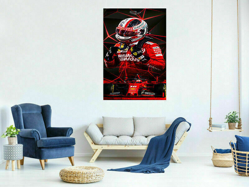 Leinwand Ferrari leclerc F1 Formel1 Bilder Wandbilder - Hochwertiger Kunstdruck A3784