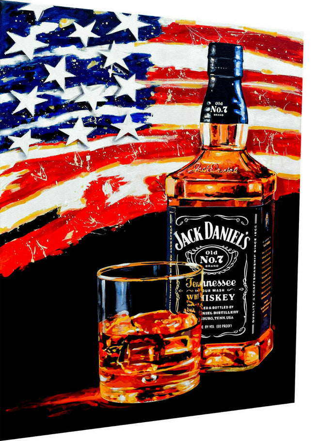 Leinwand Jack Daniels Whiskey USA Bilder Wandbilder - Hochwertiger Kunstdruck A3810