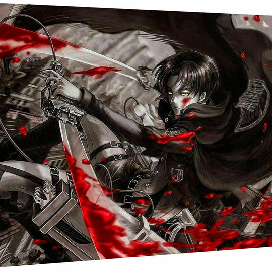 Leinwand Levi AoT Anime Titan Bilder Wandbilder - Hochwertiger Kunstdruck A3484