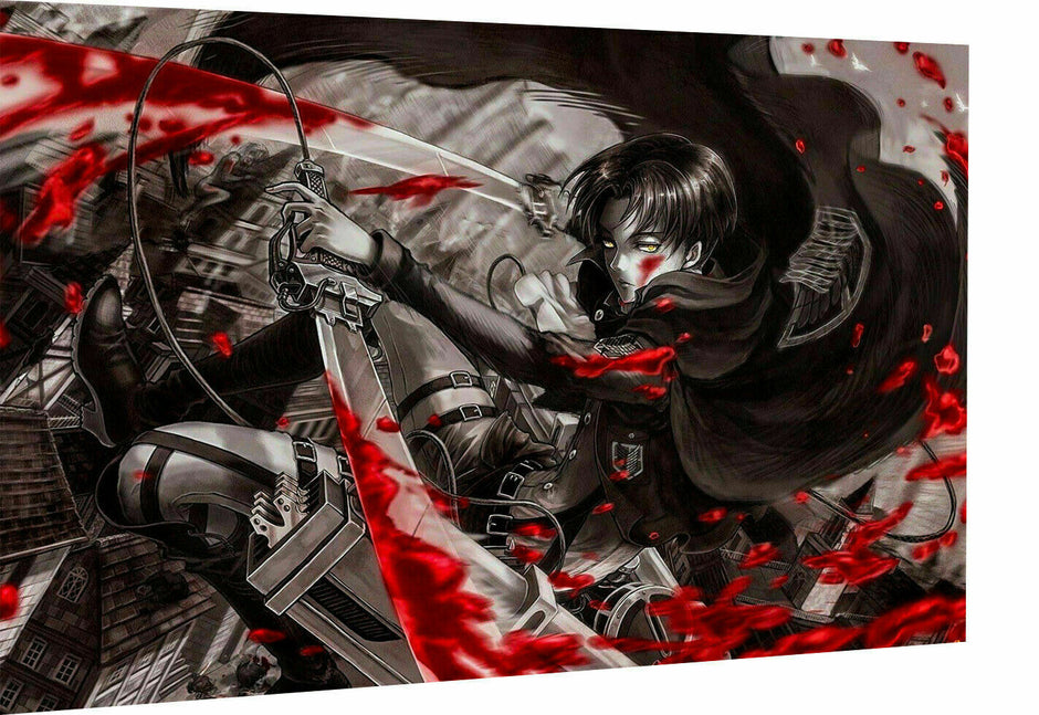 Leinwand Levi AoT Anime Titan Bilder Wandbilder - Hochwertiger Kunstdruck A3484