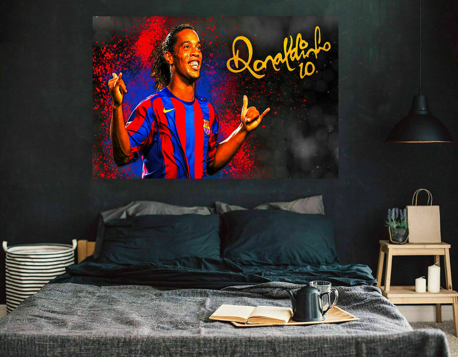 Leinwand Fußball Sport Ronaldinho Bilder Wandbilder - Hochwertiger Kunstdruck A3741