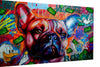 Abstrakt Hund Bulldoge Leinwand Bilder Wandbilder - Hochwertiger Kunstdruck B8056