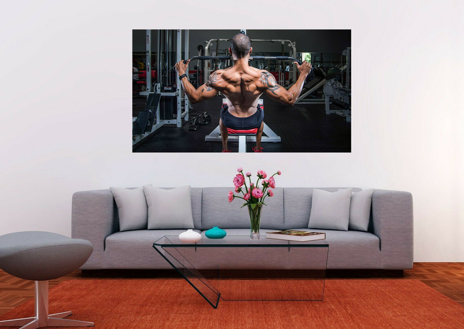 Leinwand Fitness Muskeln Sport Men Bilder Wandbilder - Hochwertiger Kunstdruck A3794