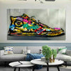 Abstrakte Schuhe Sneaker Leinwand Bilder Wandbilder - Hochwertiger Kunstdruck B8043