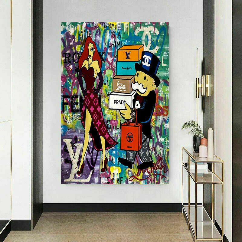 Pop Art Monopoly Luxus Leinwand Bilder Wandbilder - Hochwertiger Kunstdruck B8028