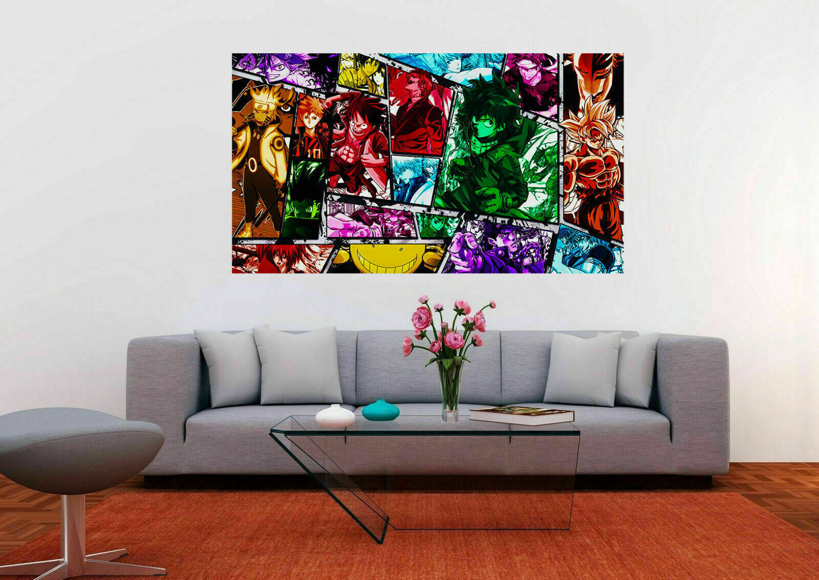 Anime Crossover OP DBZ Leinwand Bilder Wandbilder - Hochwertiger Kunstdruck A3708