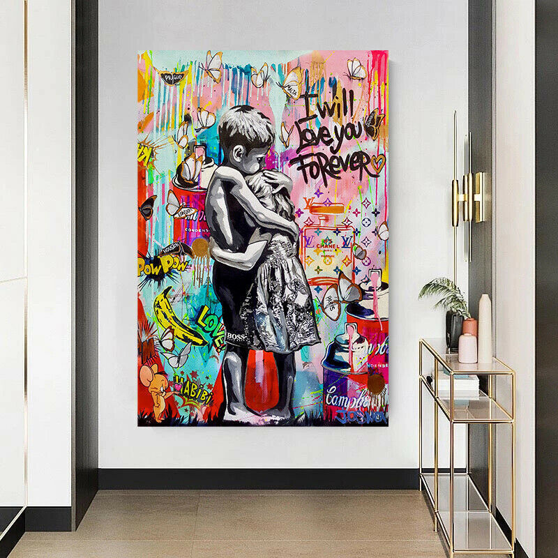 Pop Art Love Leinwand Bilder Wandbilder - Hochwertiger Kunstdruck B8183