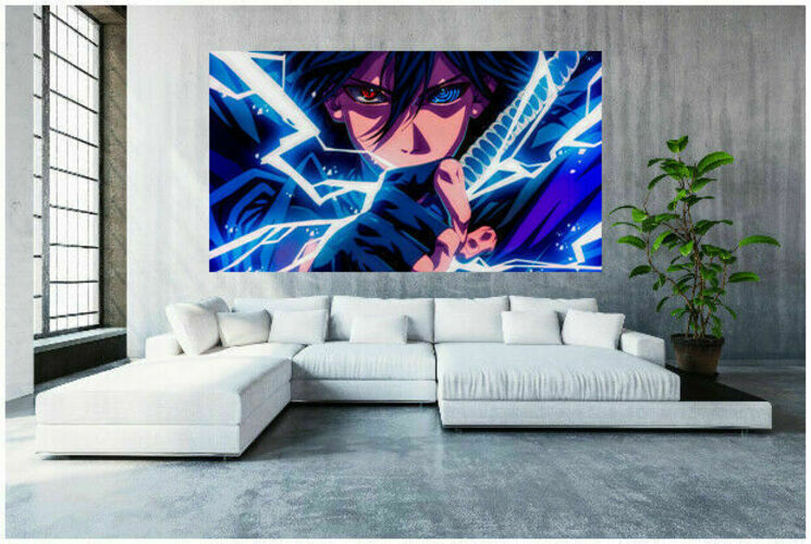 Naruto Sasuke Anime Leinwand Bilder Wandbilder - Hochwertiger Kunstdruck A3706