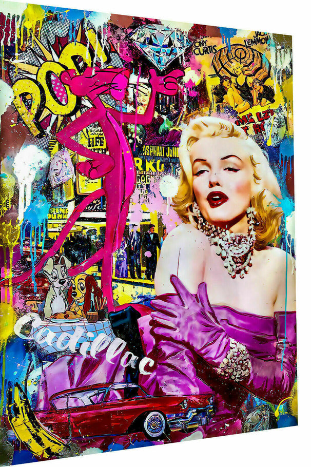 Pop Art Marilyn Monroe Leinwand Bilder Wandbilder - Hochwertiger Kunstdruck B8162