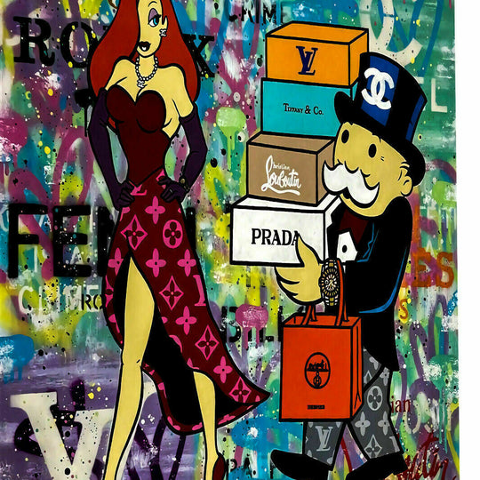 Pop Art Monopoly Luxus Leinwand Bilder Wandbilder - Hochwertiger Kunstdruck B8028