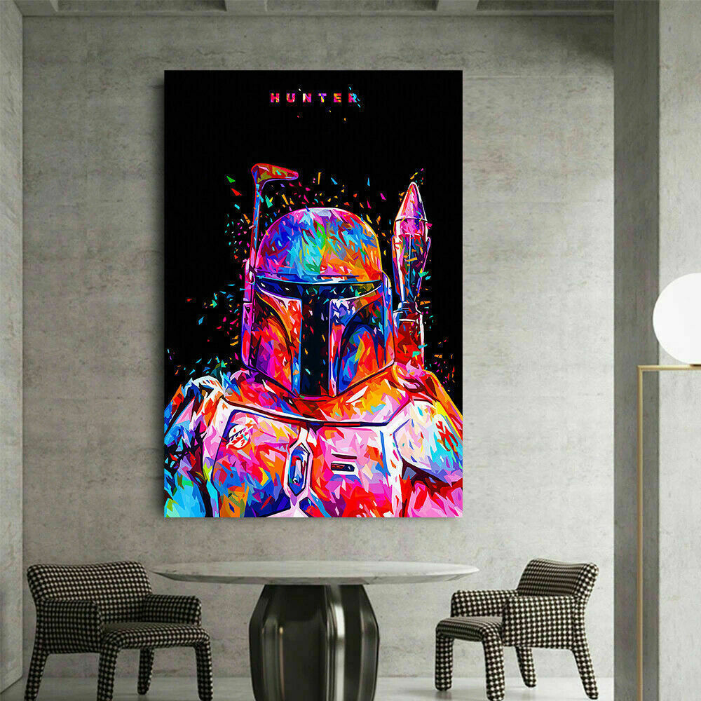 Hunter Star Wars Abstrakt Leinwand Bilder Wandbilder - Hochwertiger Kunstdruck B8116