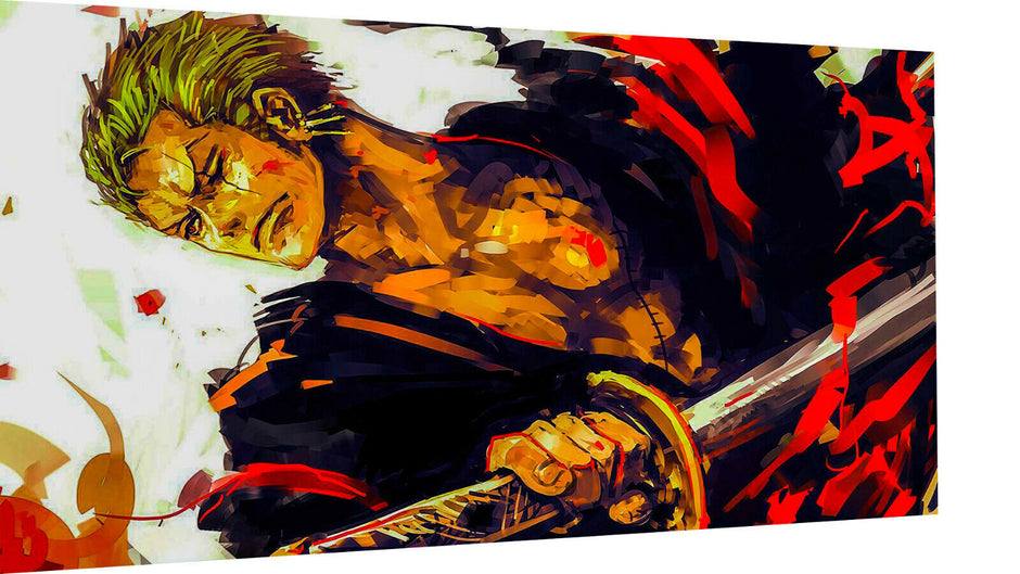 Leinwand One Piece Zoro Anime Zorro  Bilder Wandbilder - Hochwertiger Kunstdruck A3526