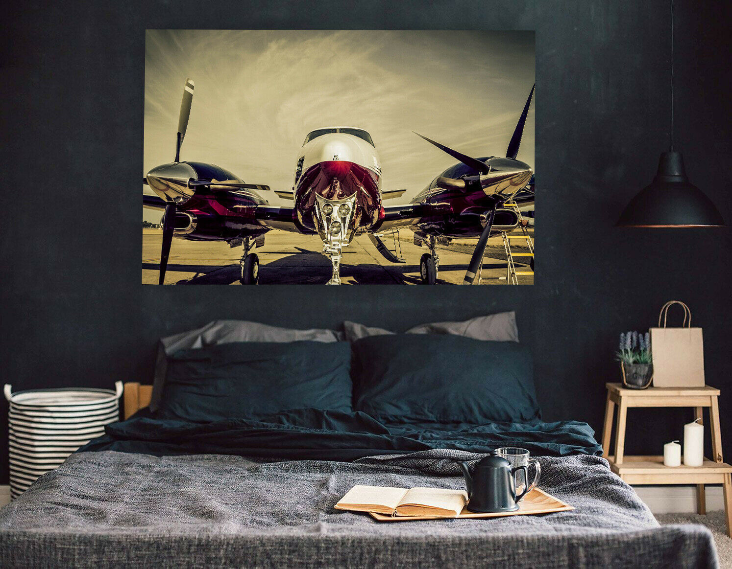 Leinwand Flugzeug Pilot Maschinen Bilder Wandbilder - Hochwertiger Kunstdruck A3727