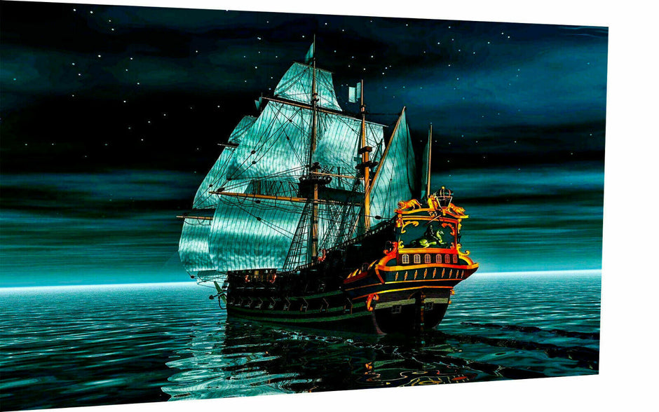Leinwand Piraten Schiff Kapitän Bilder Wandbilder - Hochwertiger Kunstdruck A3511