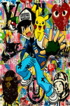 Pop Art Pokemon Pikachu Leinwand Bilder Wandbilder - Hochwertiger Kunstdruck B8026