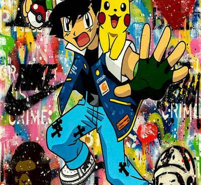 Pop Art Pokemon Pikachu Leinwand Bilder Wandbilder - Hochwertiger Kunstdruck B8026