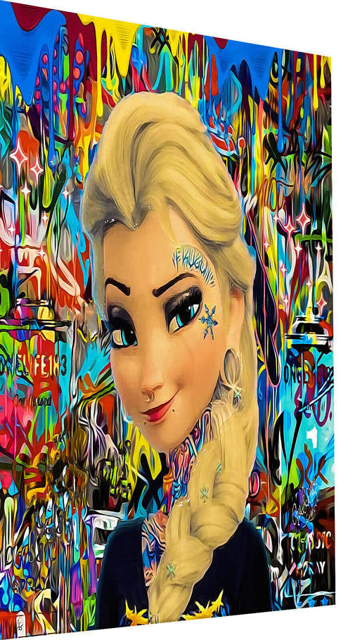 Leinwand Bilder Eiskönigin Elsa Pop Art Wandbilder - Hochwertiger Kunstdruck B8208