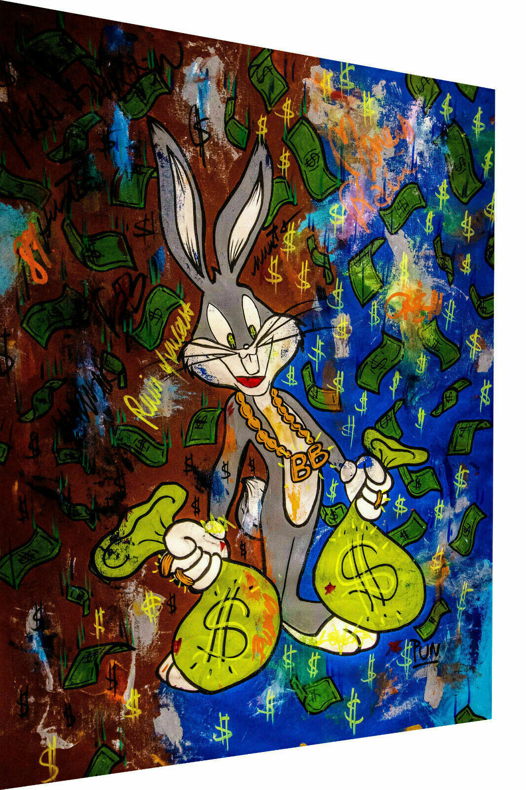 Pop Art Bugs Bunny Hase Leinwand Bilder Wandbilder - Hochwertiger Kunstdruck B8009