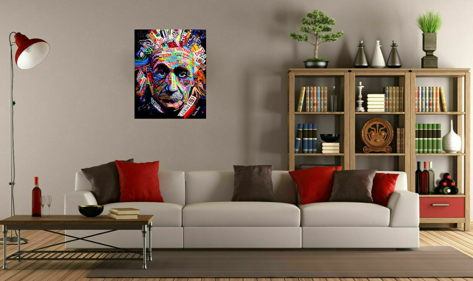 Leinwand Pop Art Albert Einstein Bilder Wandbilder - Hochwertiger Kunstdruck B8305