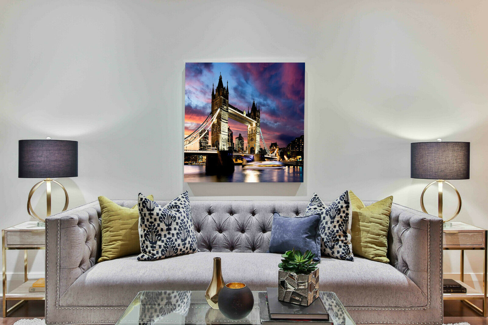 Leinwand Skyline London Tower Bridge Bilder Wandbilder - Hochwertiger Kunstdruck P5085