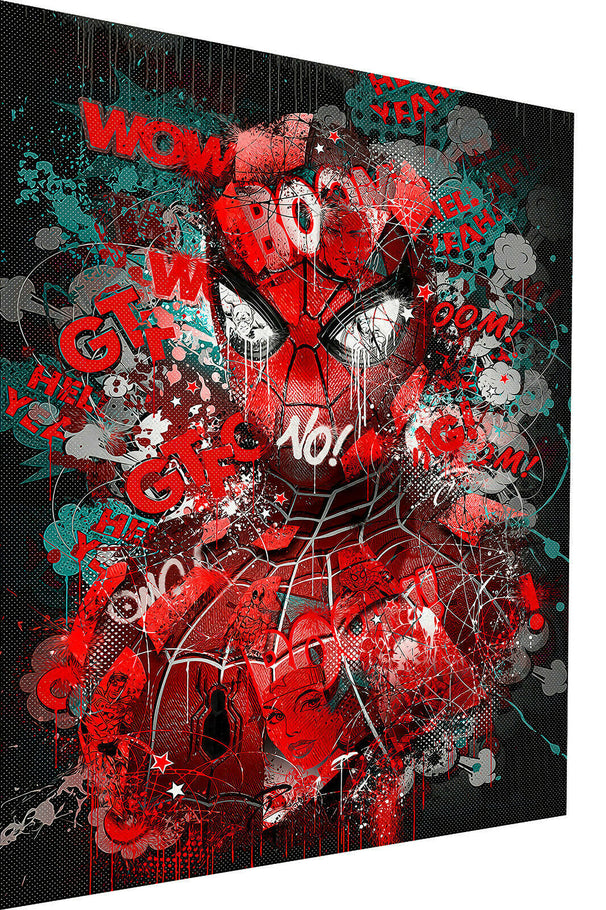 Pop Art Spiderman Hero Held Leinwand Bilder Wandbilder - Hochwertiger Kunstdruck B8185