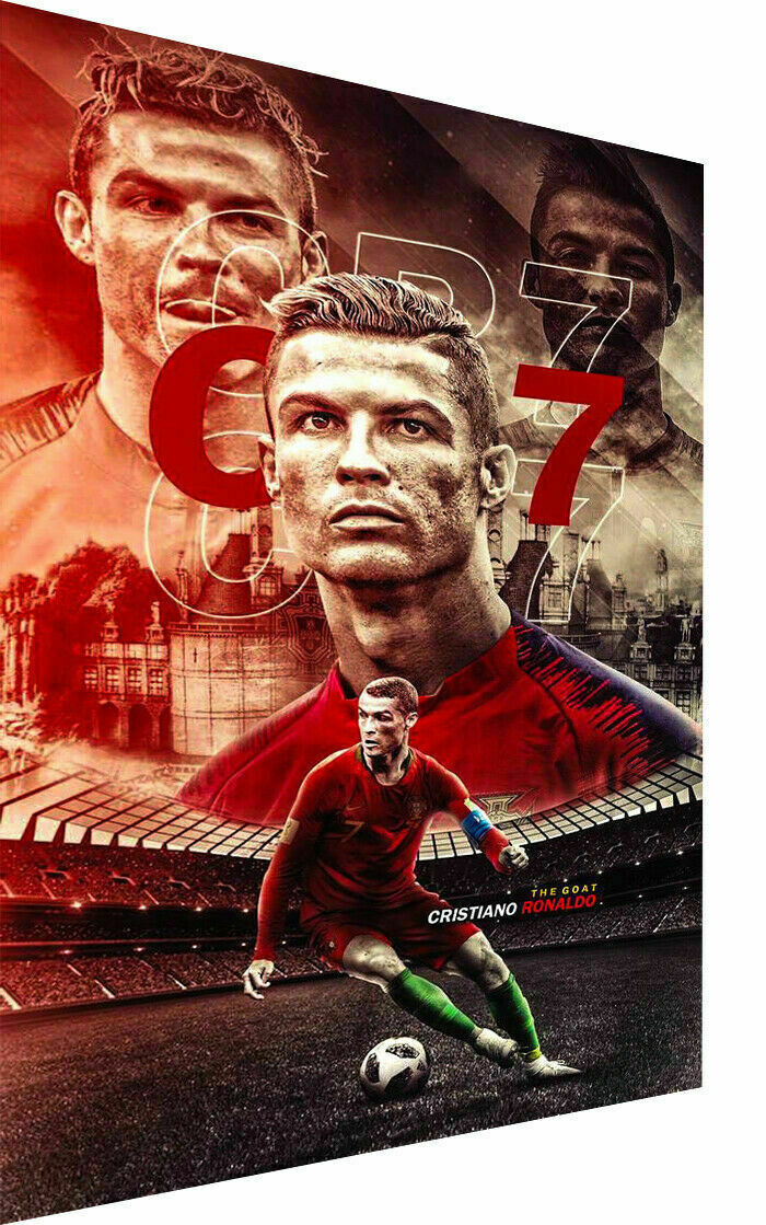 Cristiano Ronaldo CR7 Fußball Leinwand Wandbilder - Hochwertiger Kunstdruck P5286