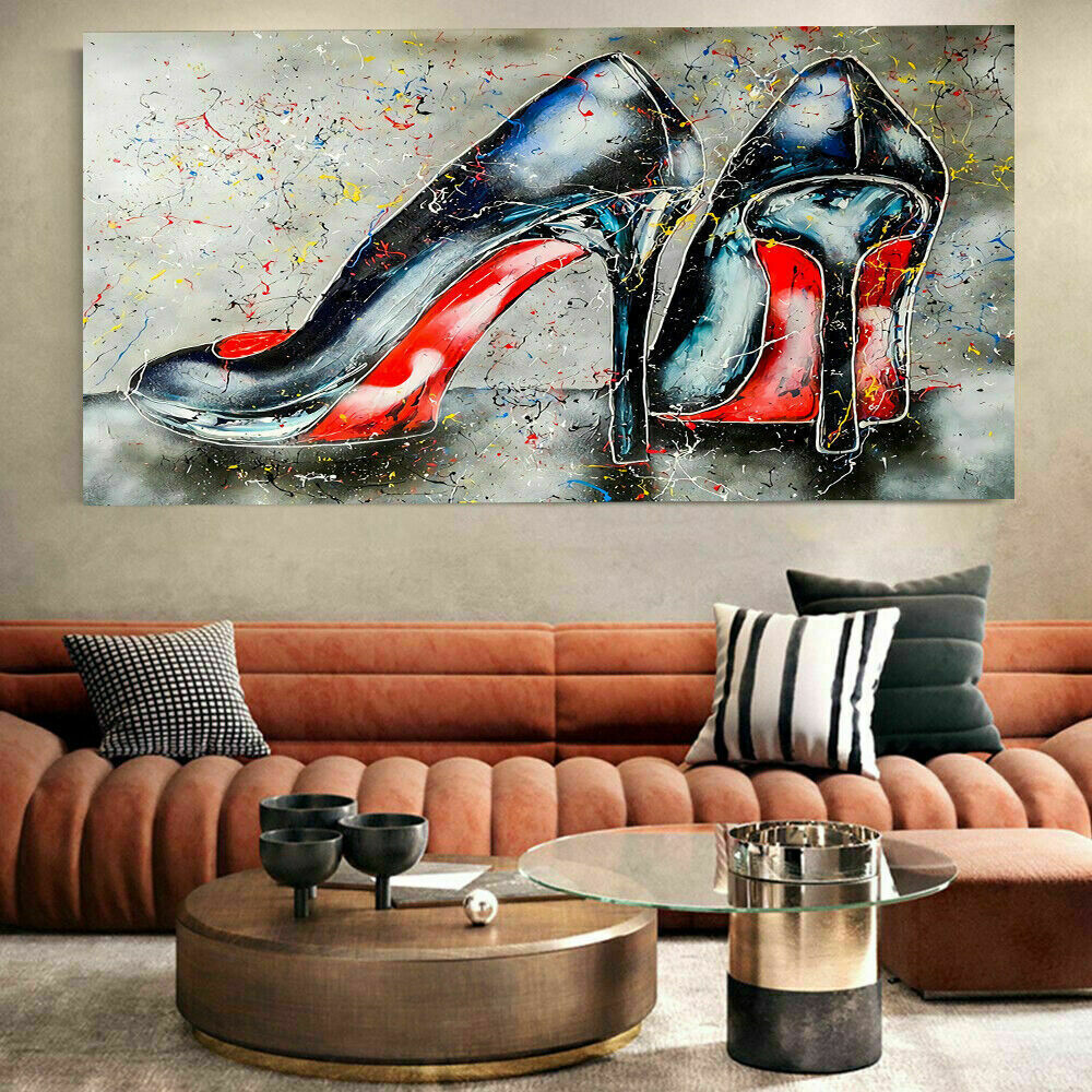 Abstrakte Schuhe High Heels Leinwand Bilder Wandbilder - Hochwertiger Kunstdruck B8087