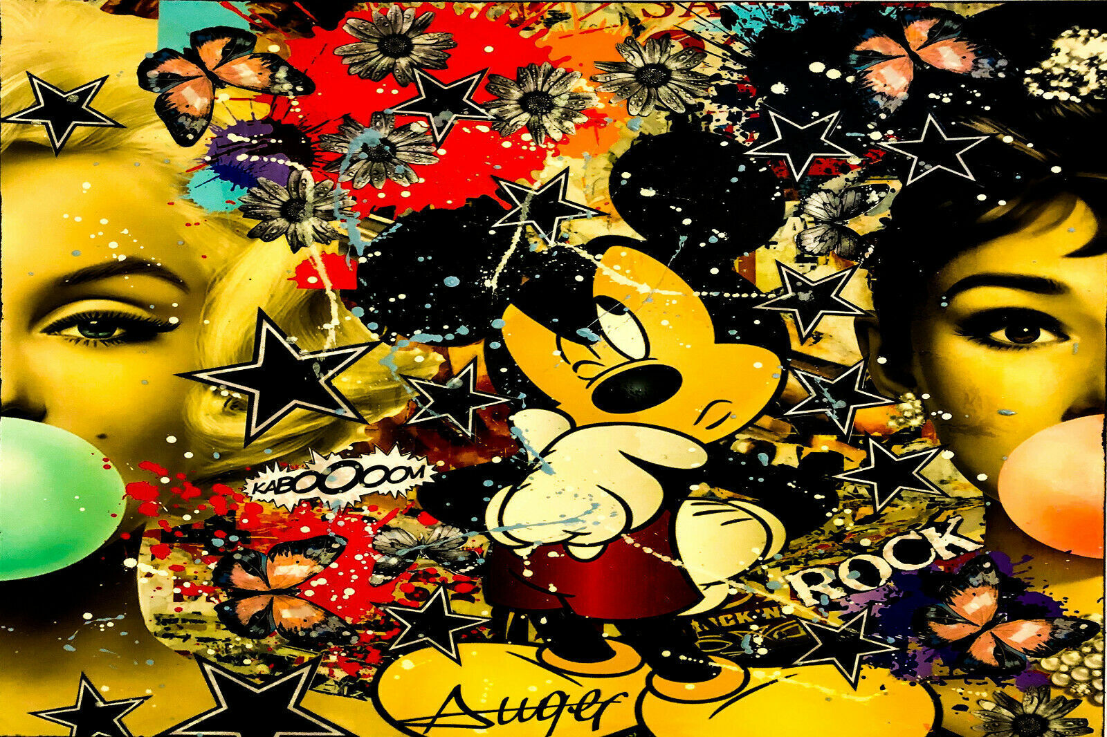 Pop Art Micky Maus Frauen Leinwand Bilder Wandbilder - Hochwertiger Kunstdruck B8071