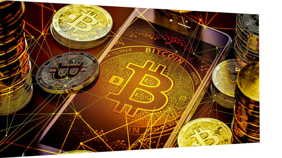 Leinwand Bitcoins Digital Gold Bilder Wandbilder - Hochwertiger Kunstdruck A3717