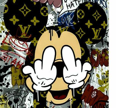 Pop Art Micky Maus Funny Leinwand Bilder Wandbilder - Hochwertiger Kunstdruck B8300