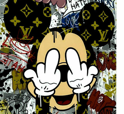 Tableau Toile Pop Art Minnie & Mickey Love – Déco Murale Moderne – Cadre Inclus – Fabriqué En Allemagne