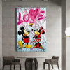 Leinwand Bilder Micky & Minnie love Pop Art Wandbilder - Hochwertiger Kunstdruck B8254