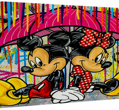 Pop Art Micky Maus Minnie Leinwand Bilder Wandbilder - Hochwertiger Kunstdruck B8167