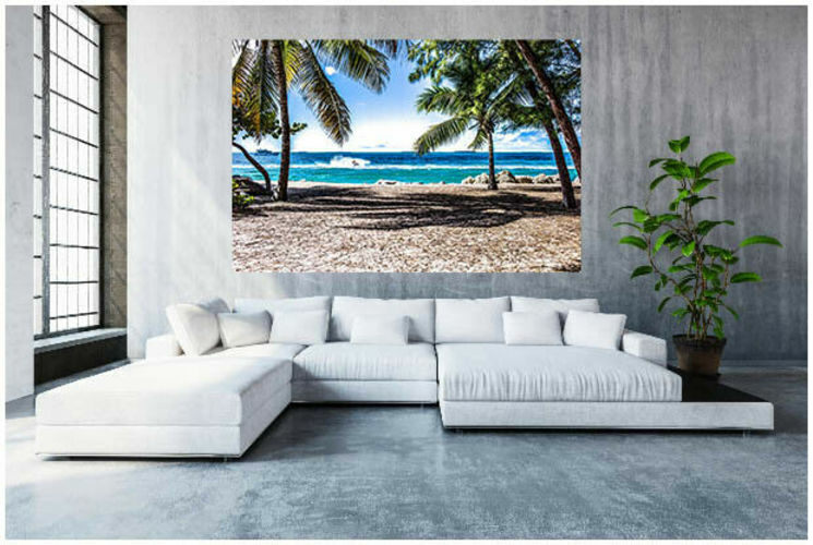 Leinwand Bilder Traumurlaub Palmen Strand Beach Holiday- Hochwertiger Kunstdruck A3002