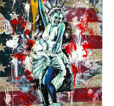 Leinwand Bilder USA Abstrakt Pop Art Wandbilder - Hochwertiger Kunstdruck A 3841