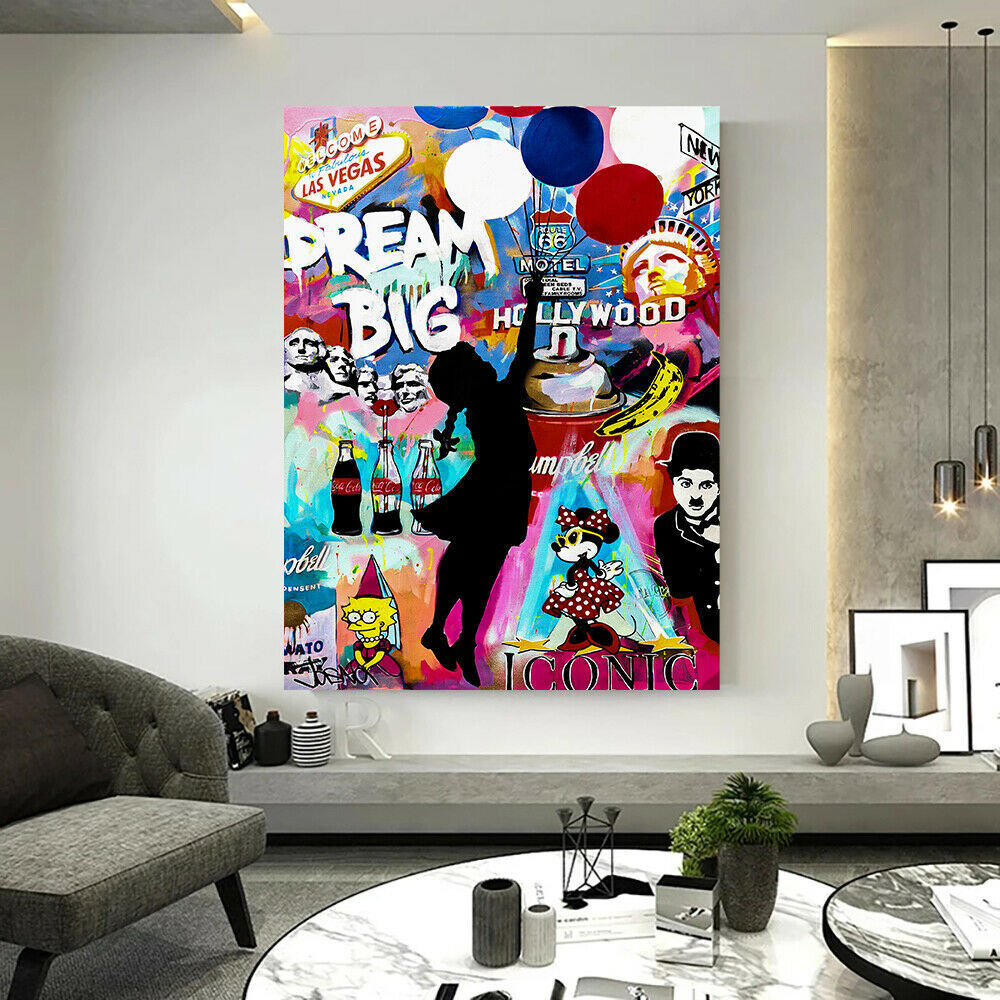 Pop Art Dream big Hollywood Leinwand Bilder Wandbilder - Hochwertiger Kunstdruck B8184