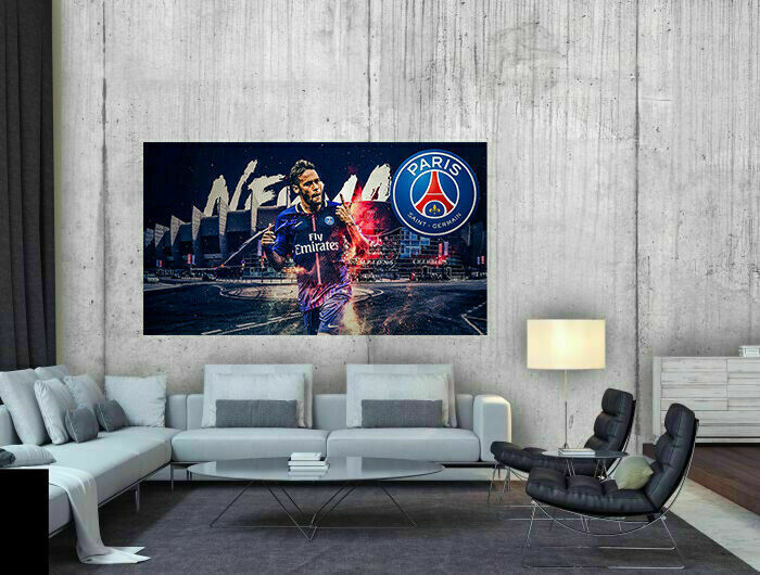 Leinwand Bilder Wandbilder Sport Fußball Neymar Paris -Hochwertiger Kunstdruck A3220