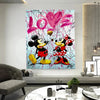 Leinwand Bilder Micky & Minnie love Pop Art Wandbilder - Hochwertiger Kunstdruck B8254