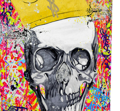 Abstrakt Totenkopf Leinwand Bilder Wandbilder - Hochwertiger Kunstdruck B8040