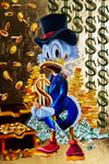 Leinwand Bilder Dagobert Duck Geld Pop Art Wandbilder -Hochwertiger Kunstdruck B8216