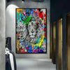 Leinwand Pop Art Löwe König lion Bilder Wandbilder - Hochwertiger Kunstdruck A4004