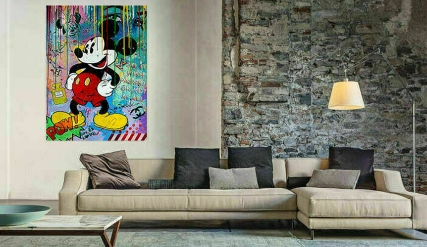 Pop Art Kunst Micky Maus Leinwand Bilder Wandbilder - Hochwertiger Kunstdruck B8311