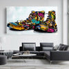 Abstrakte Schuhe Sneaker Leinwand Bilder Wandbilder - Hochwertiger Kunstdruck B8042