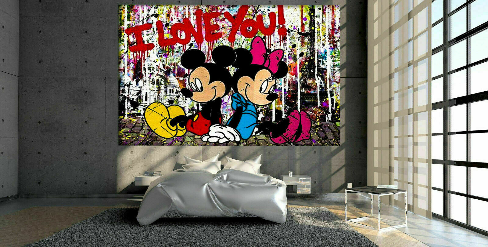 Micky Maus Pop Art  Kunst Leinwand Bilder Wandbilder - Hochwertiger Kunstdruck B8307