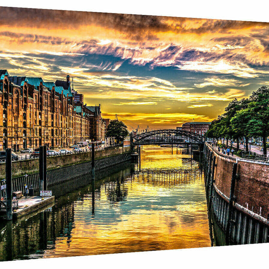 Stadt Reisen Urlaubs Hamburg Hafen See Travel Bilder- Hochwertiger Kunstdruck A3104