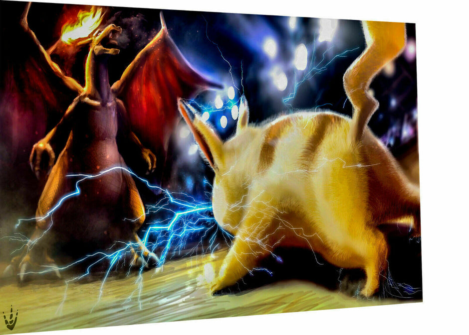 Leinwand Pokemon Pikachu  Anime Bilder Wandbilder - Hochwertiger Kunstdruck A3777