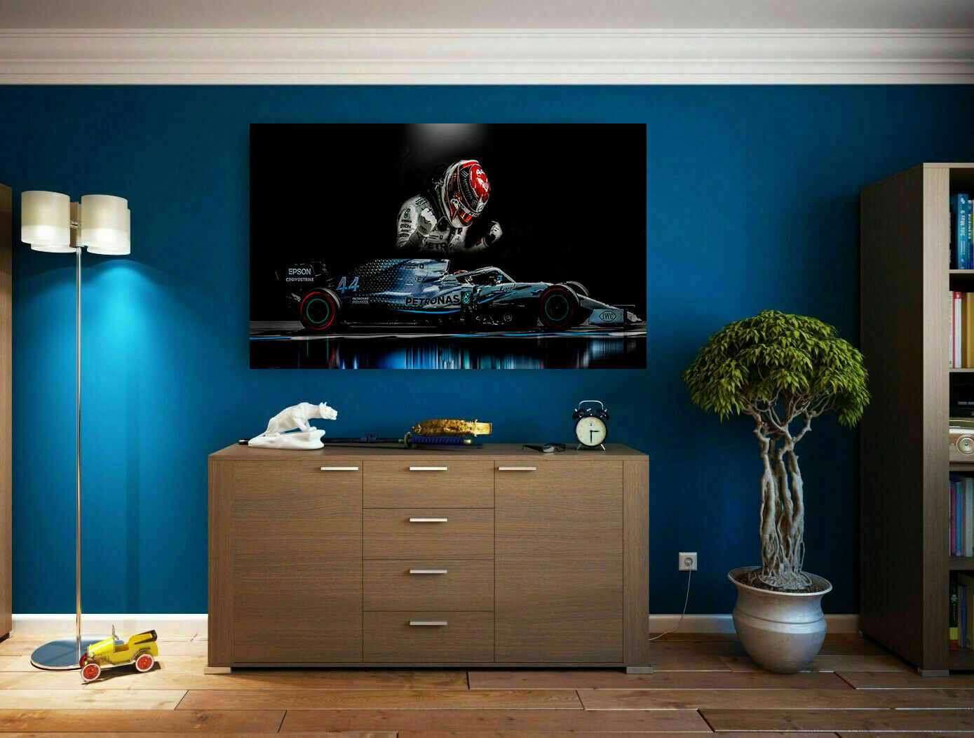 Lewis Canvas Hochwertiger Hamilton Art Ku F1 – Formel1 Magic Leinwand Bilder Wandbilder -