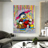 Leinwand Bilder Dagobert Duck Schirm Pop Art Wandbilder -Hochwertiger Kunstdruck B8214