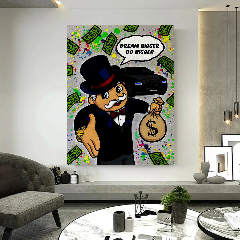 Pop Art Little Monopoly Money Leinwand Wandbilder - Hochwertiger Kunstdruck B8064